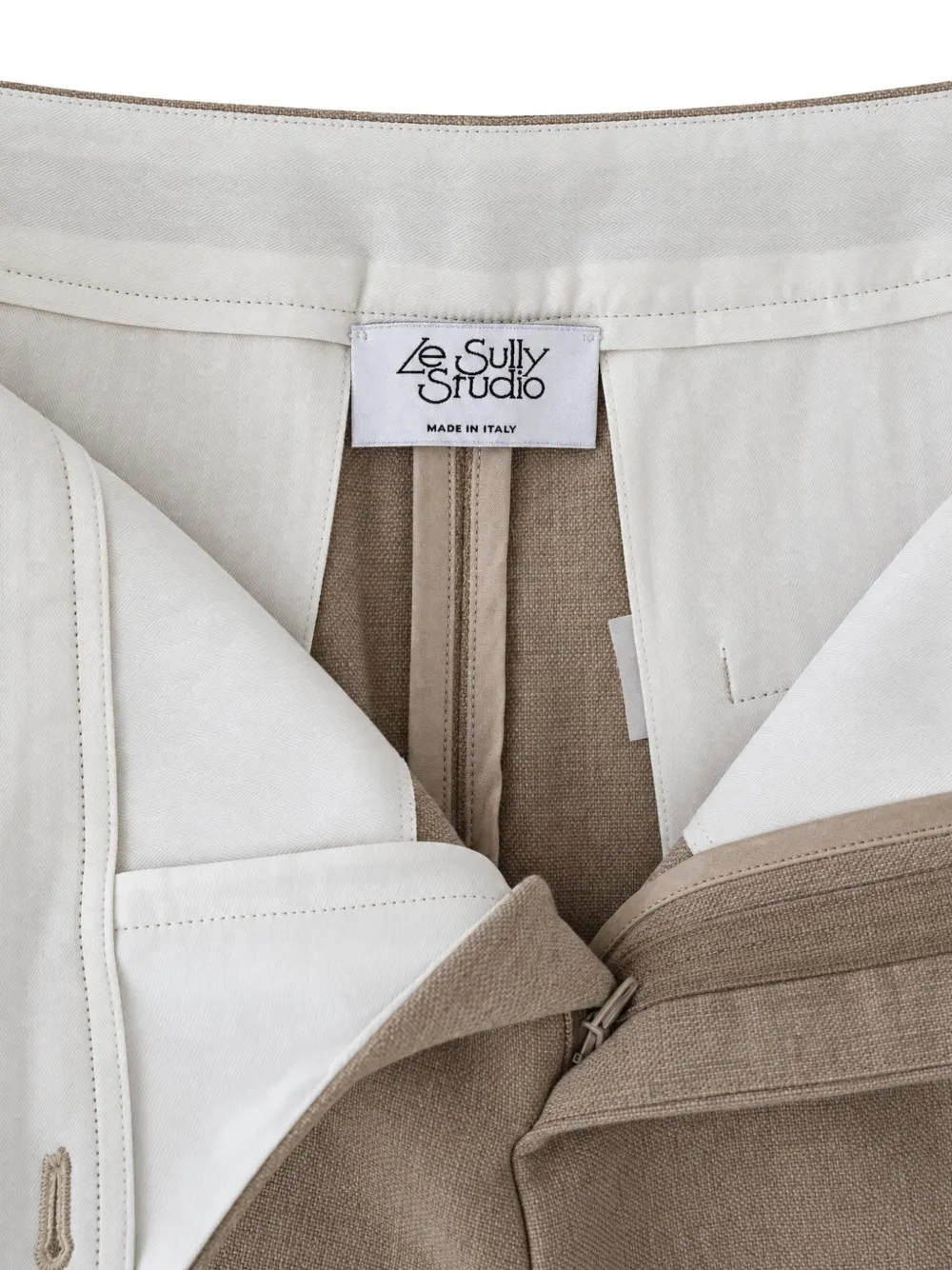 LE SULLY STUDIO Straight plooibroek Beige