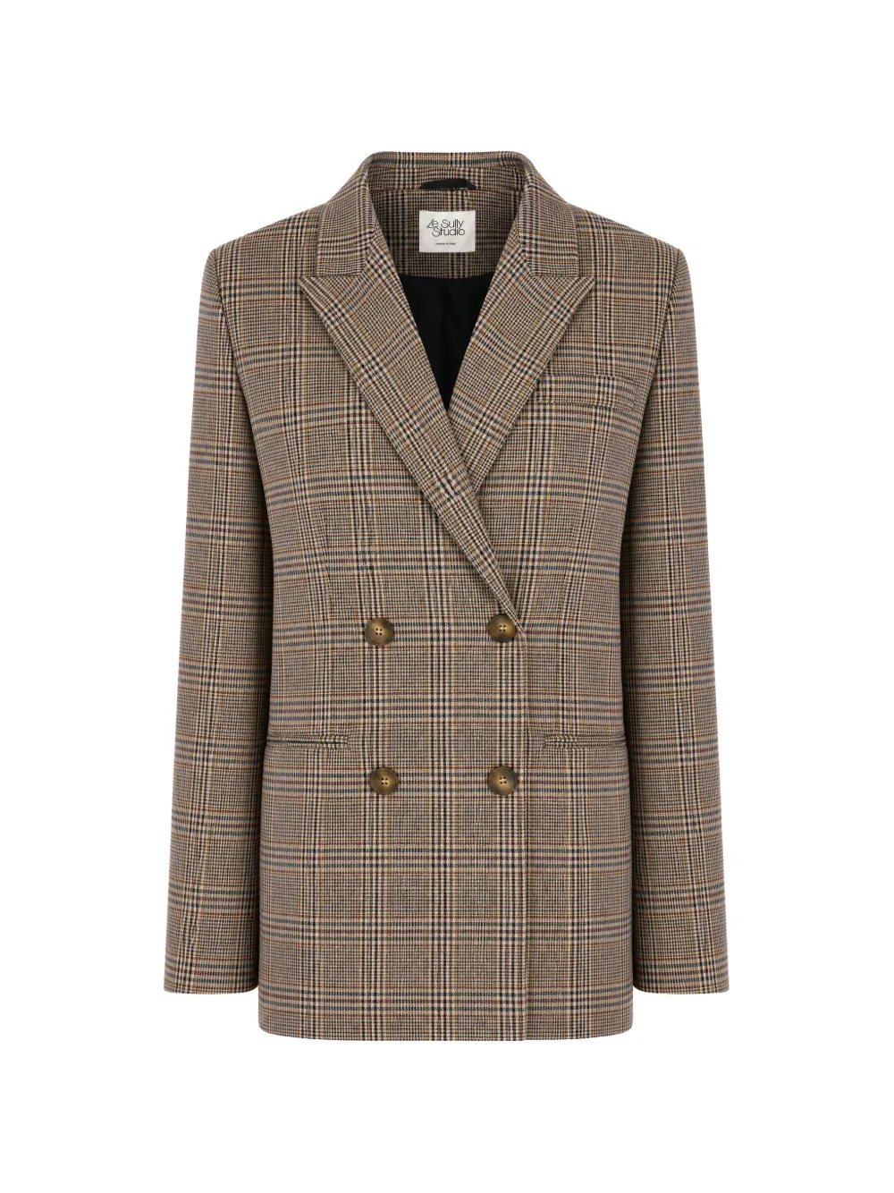 LE SULLY STUDIO check-pattern double-breasted jacket - Brown