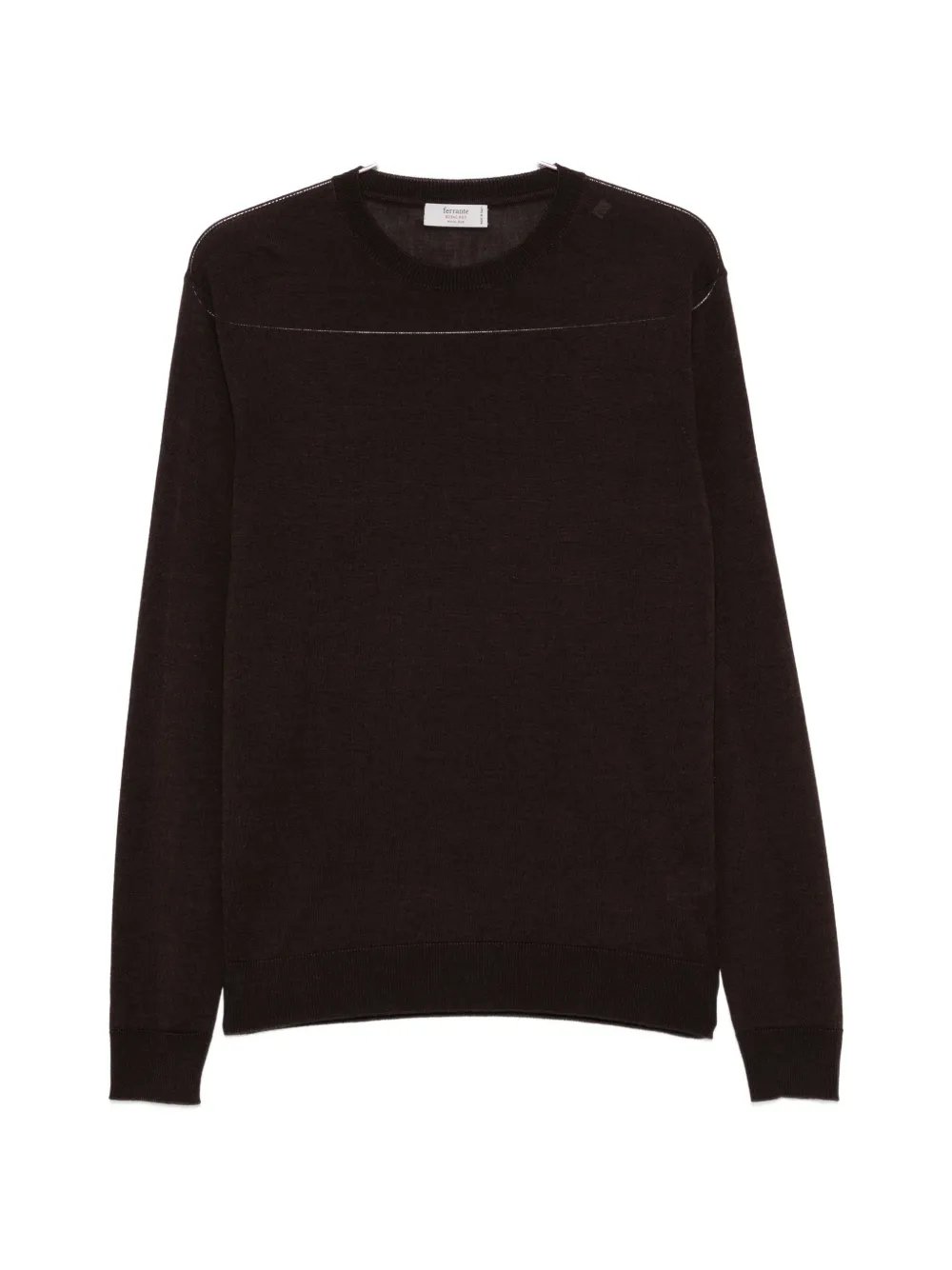 Ferrante Crew-neck Long-sleeve Sweater In Braun
