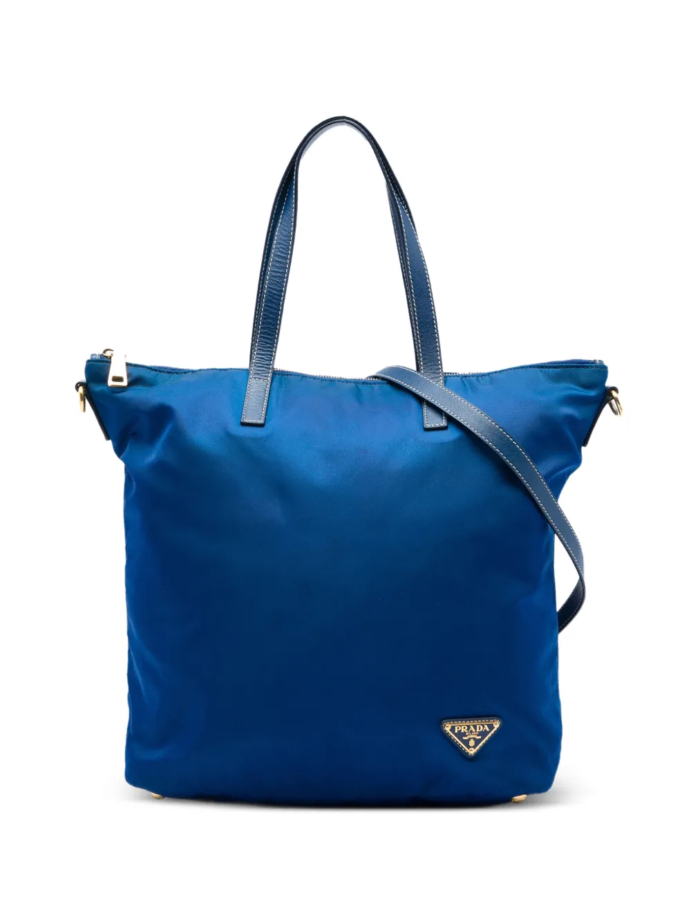 Prada Pre-Owned 2013-2026 Tessuto Zip Top Convertible Tote satchel - Blu