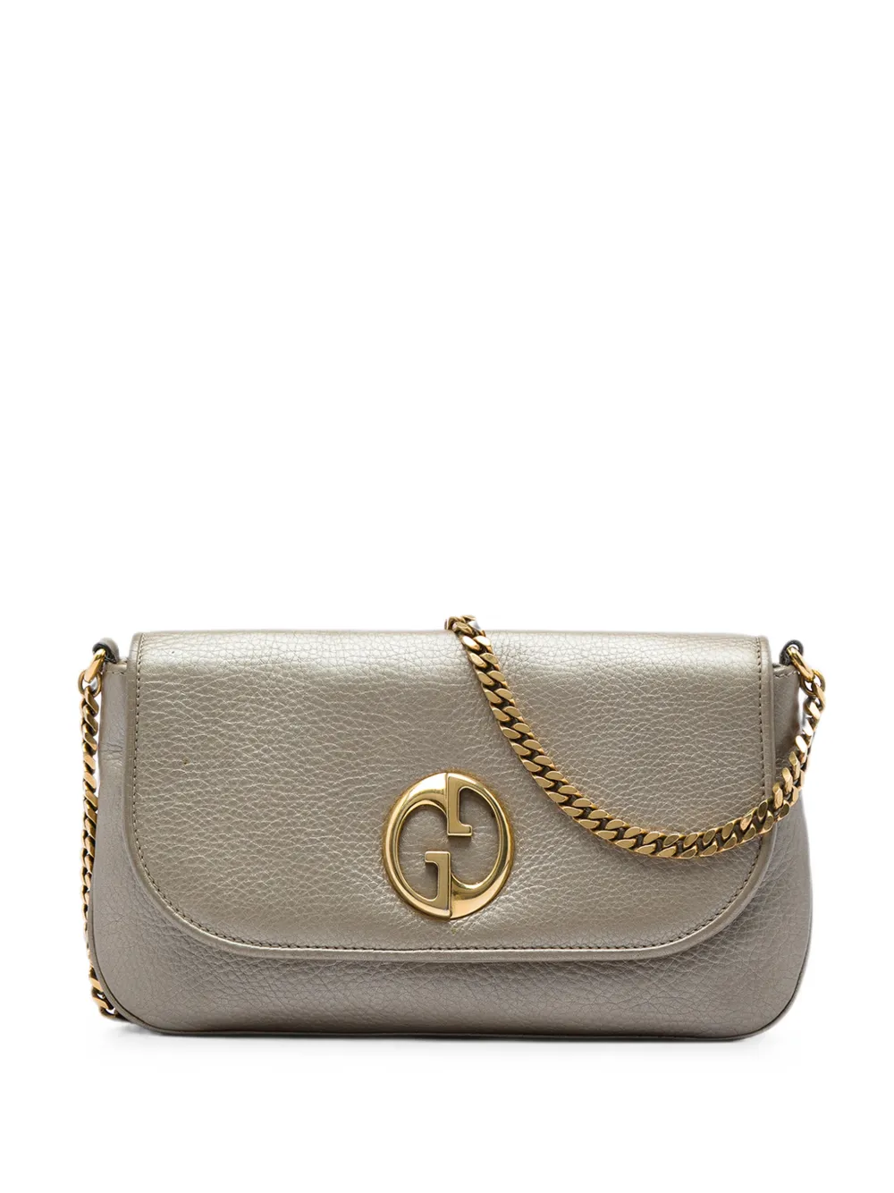 Gucci Pre-Owned 2016-2026 Medium Calfskin 1973 Chain crossbody bag - Grigio