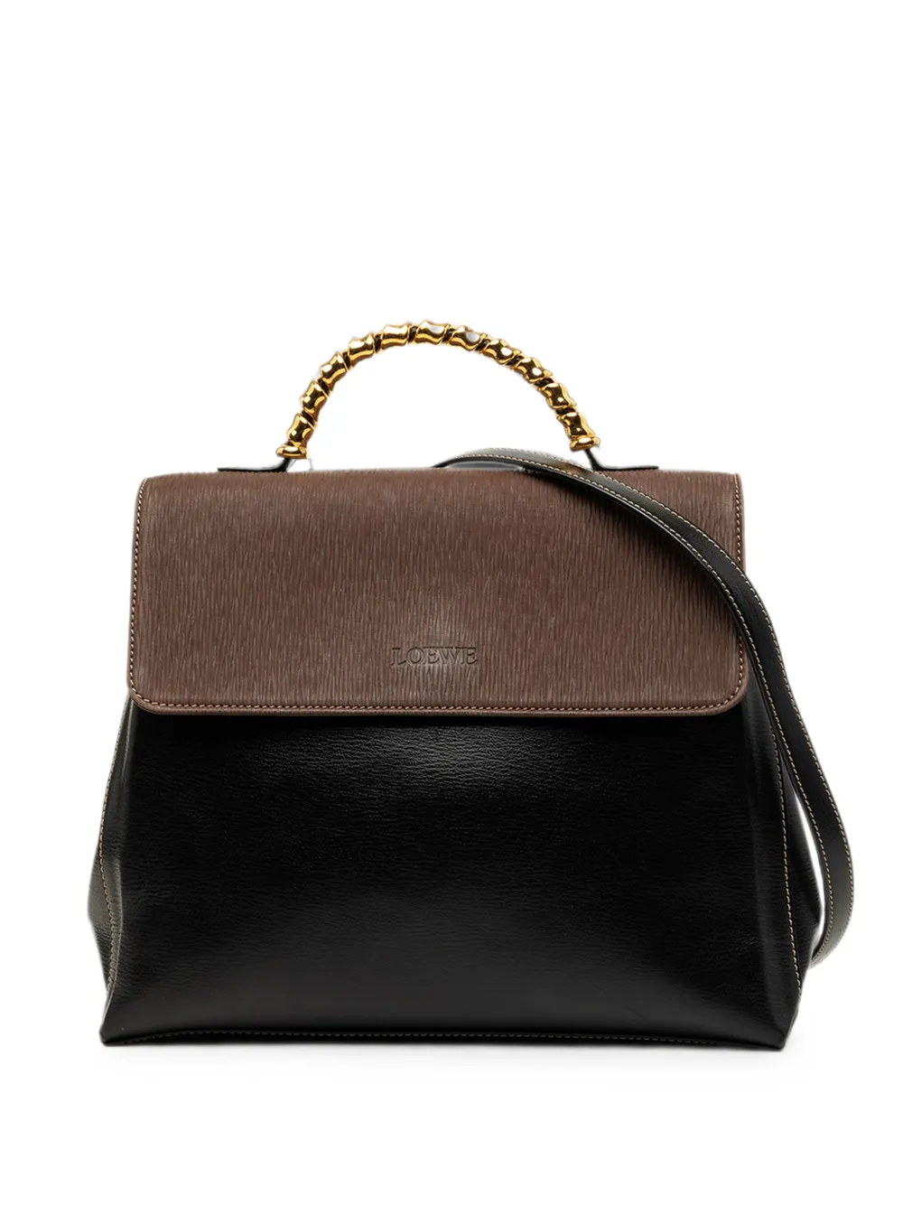 Loewe Pre-Owned 2016 Bicolor Leather Velazquez Twist Top Handle Bag satchel - Schwarz