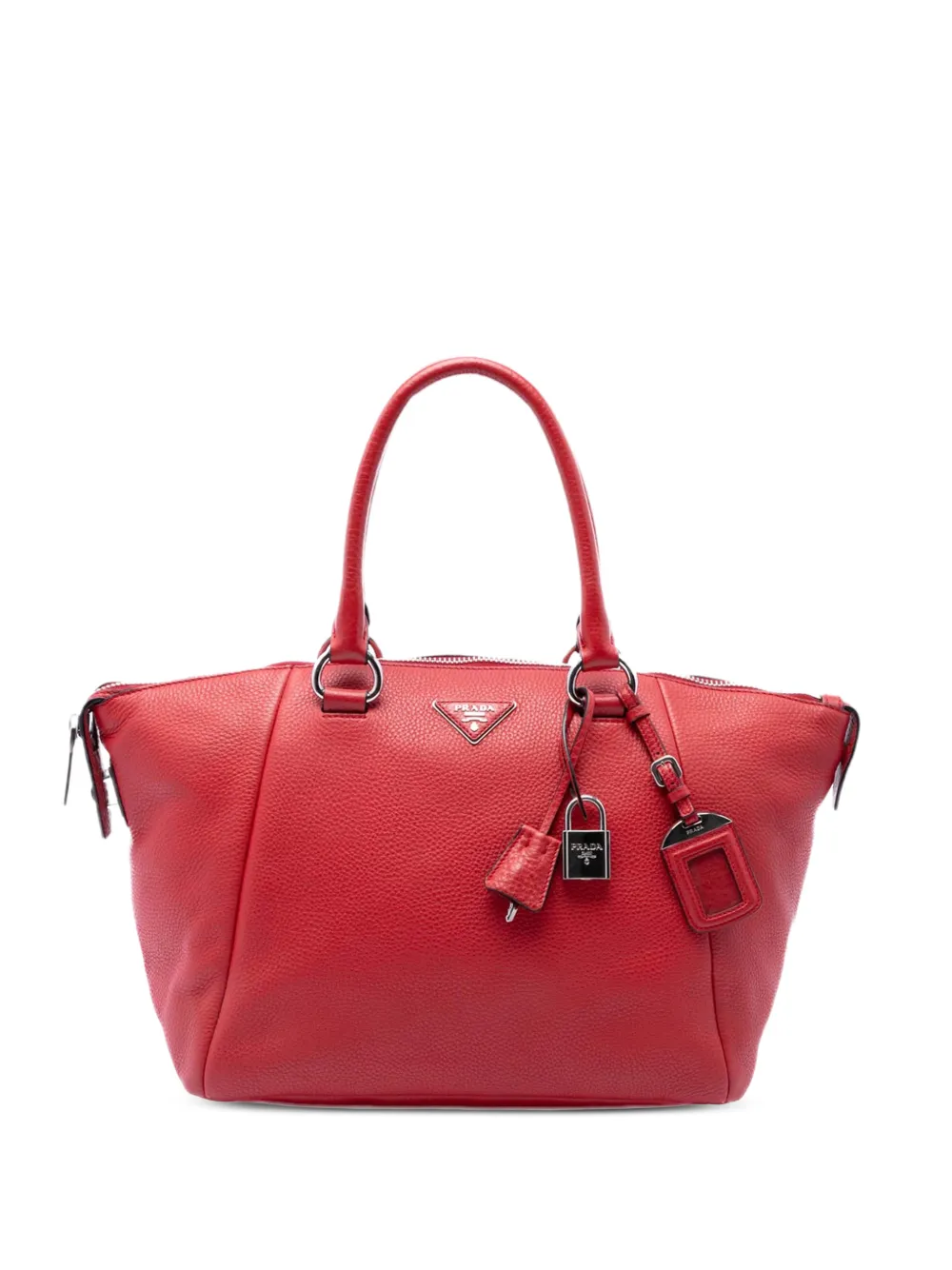 Prada Pre-Owned 2013-2026 Vitello Daino Double Handle satchel - Rosso