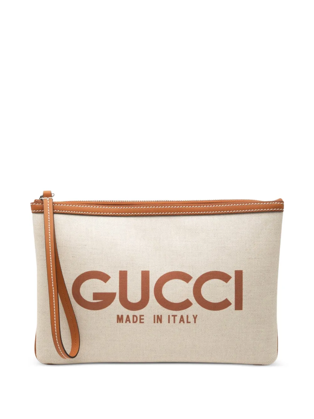Gucci Pre-Owned 2016-2026 Canvas Logo clutch bag - Toni neutri