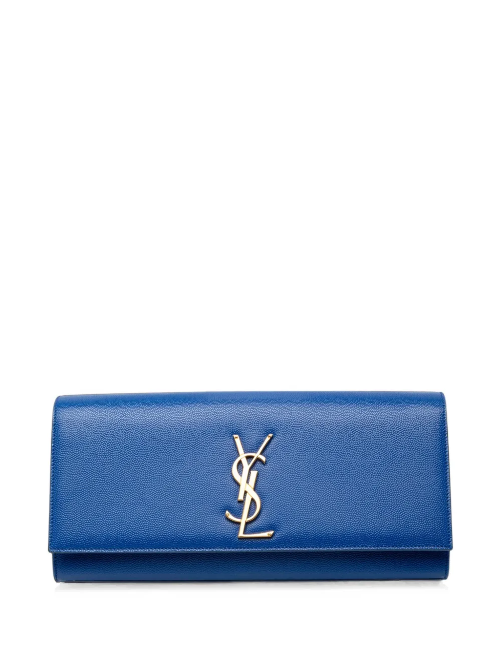 Saint Laurent Pre-Owned 2014 Grain de Poudre Monogram Cassandre Clutch - Blau