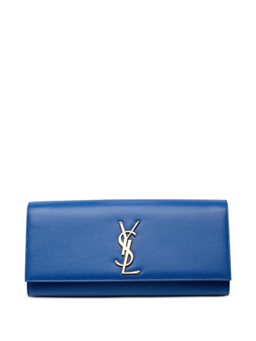 Saint Laurent Pre-Owned 2014 Grain de Poudre Monogram Cassandre Clutch - Blau