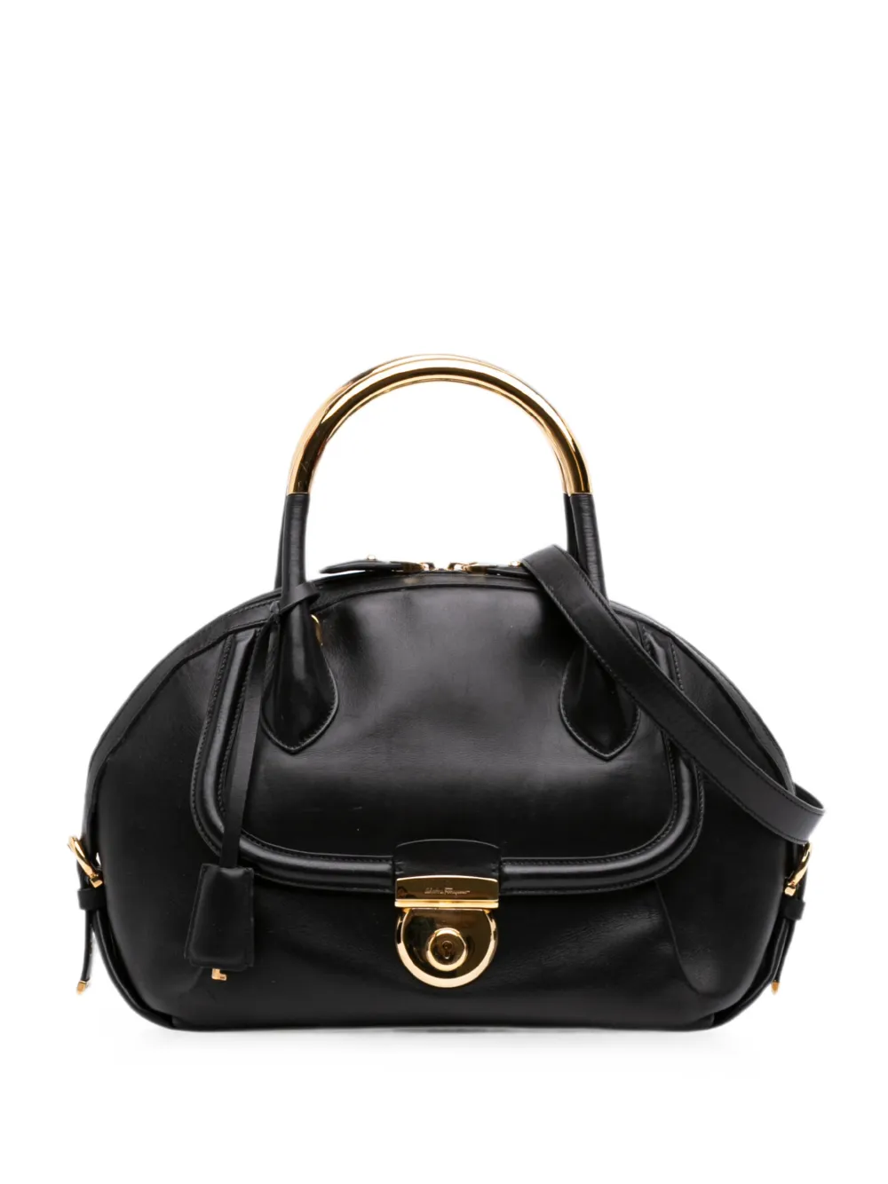 Ferragamo Pre-Owned 2000-2026 Leather Fiamma satchel - Nero