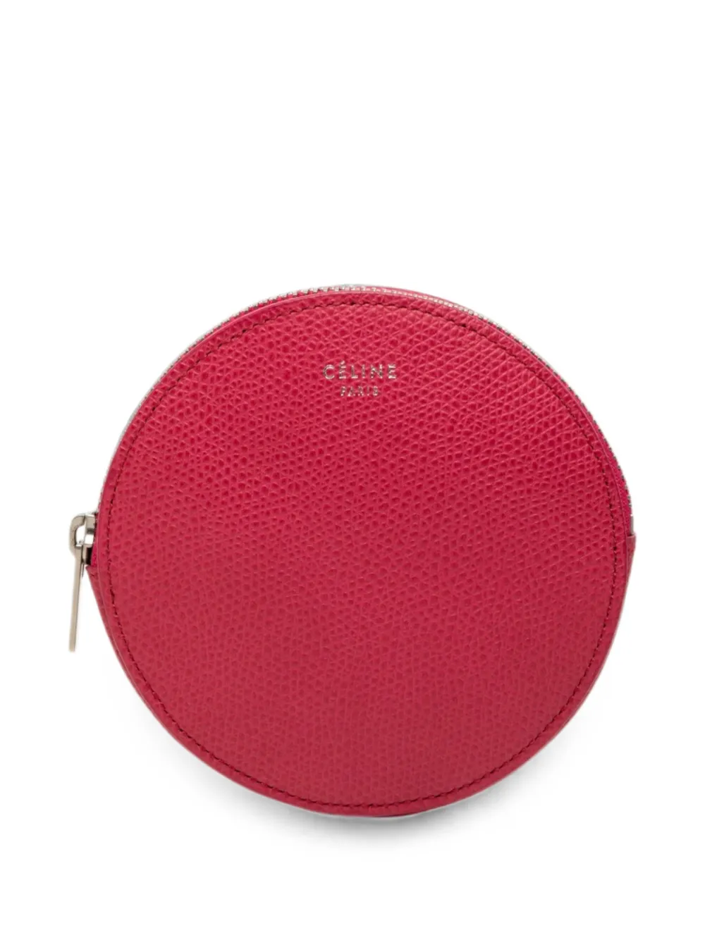 Celine Pre-Owned 2014 Grained Calfskin Round Zip coin pouch - Rosa