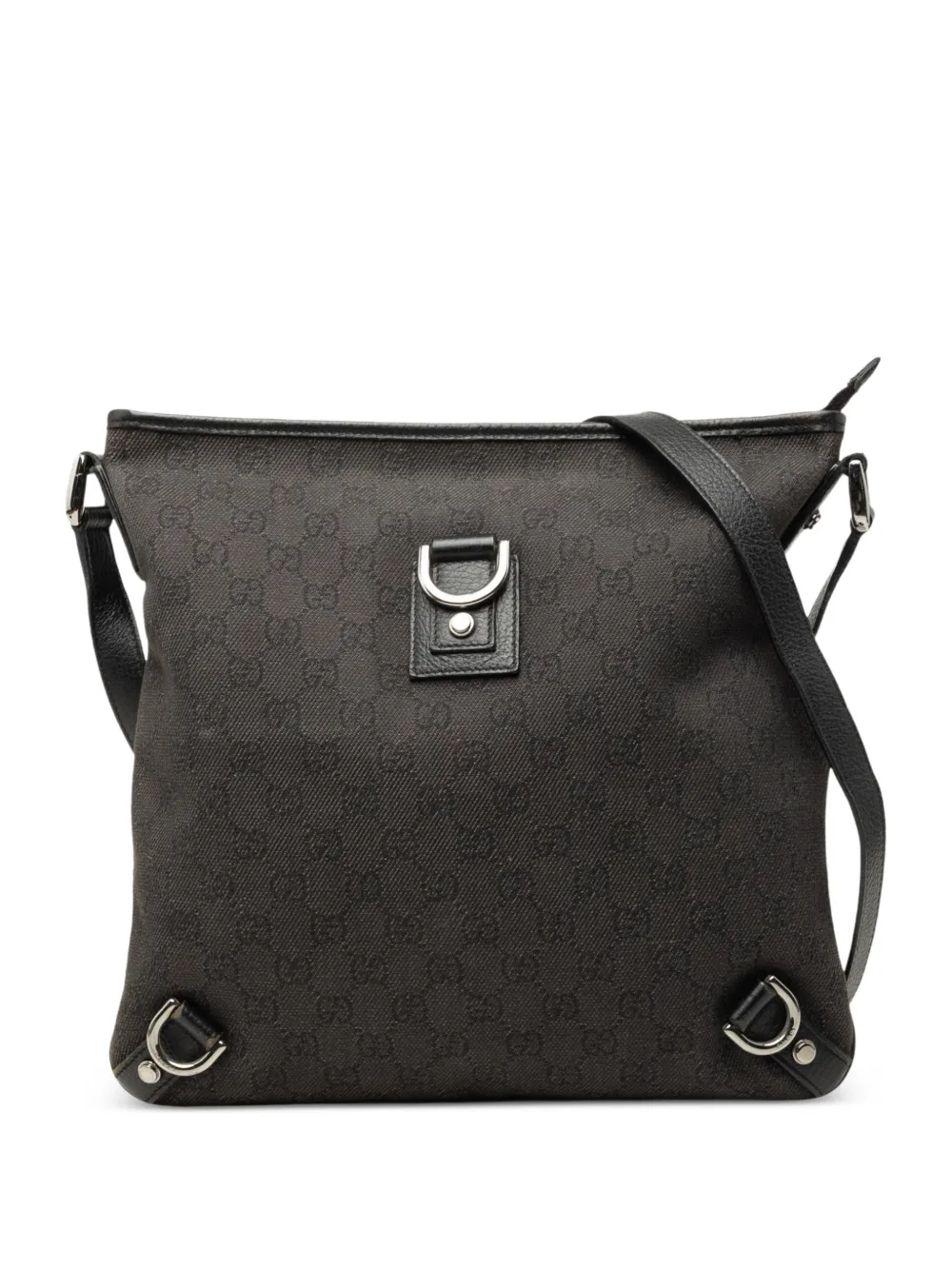 Gucci Pre-Owned Borsa a tracolla GG Abbey in denim con anello a D 2000-2015 - Marrone