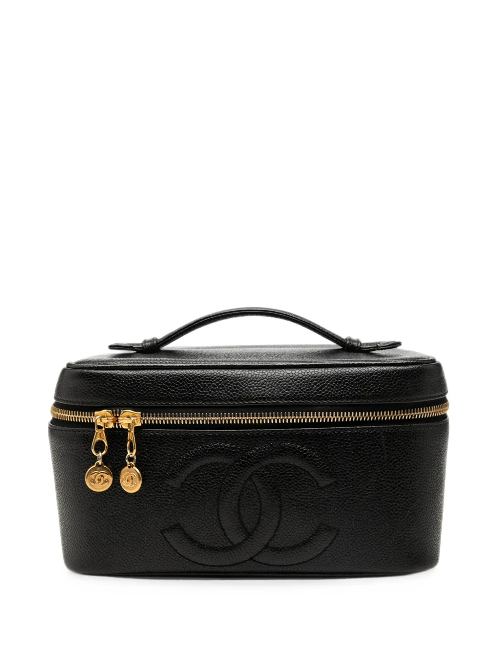 CHANEL Pre-Owned 1997-1999 CC Kosmetiktasche aus Kaviarleder - Schwarz