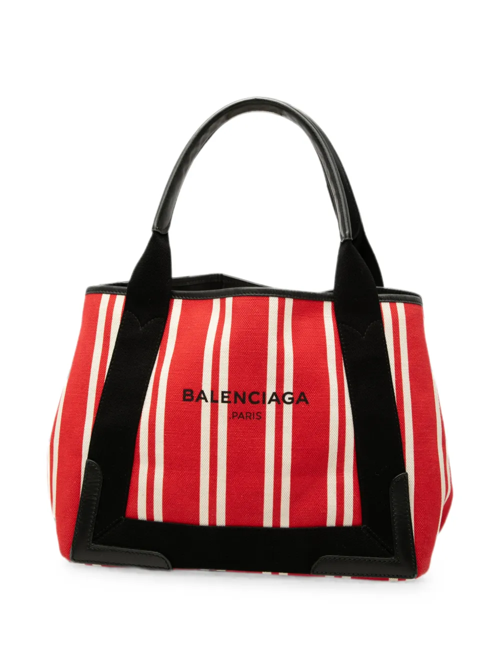 Balenciaga Pre-Owned 2017 Canvas Striped Navy Cabas S tote bag - Rosso