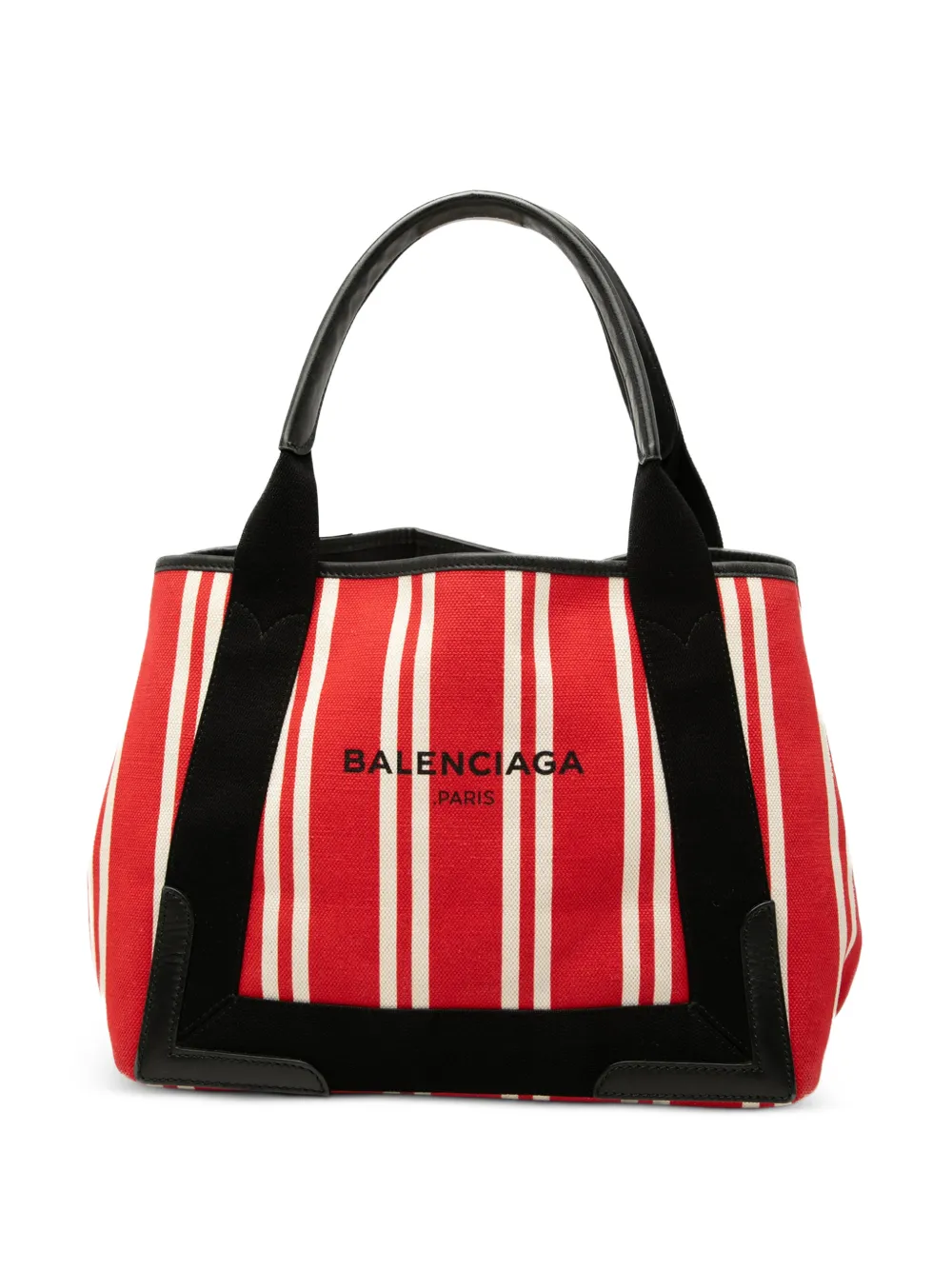 Balenciaga Pre-Owned 2017 Canvas Striped Navy Cabas S tote bag - Rosso