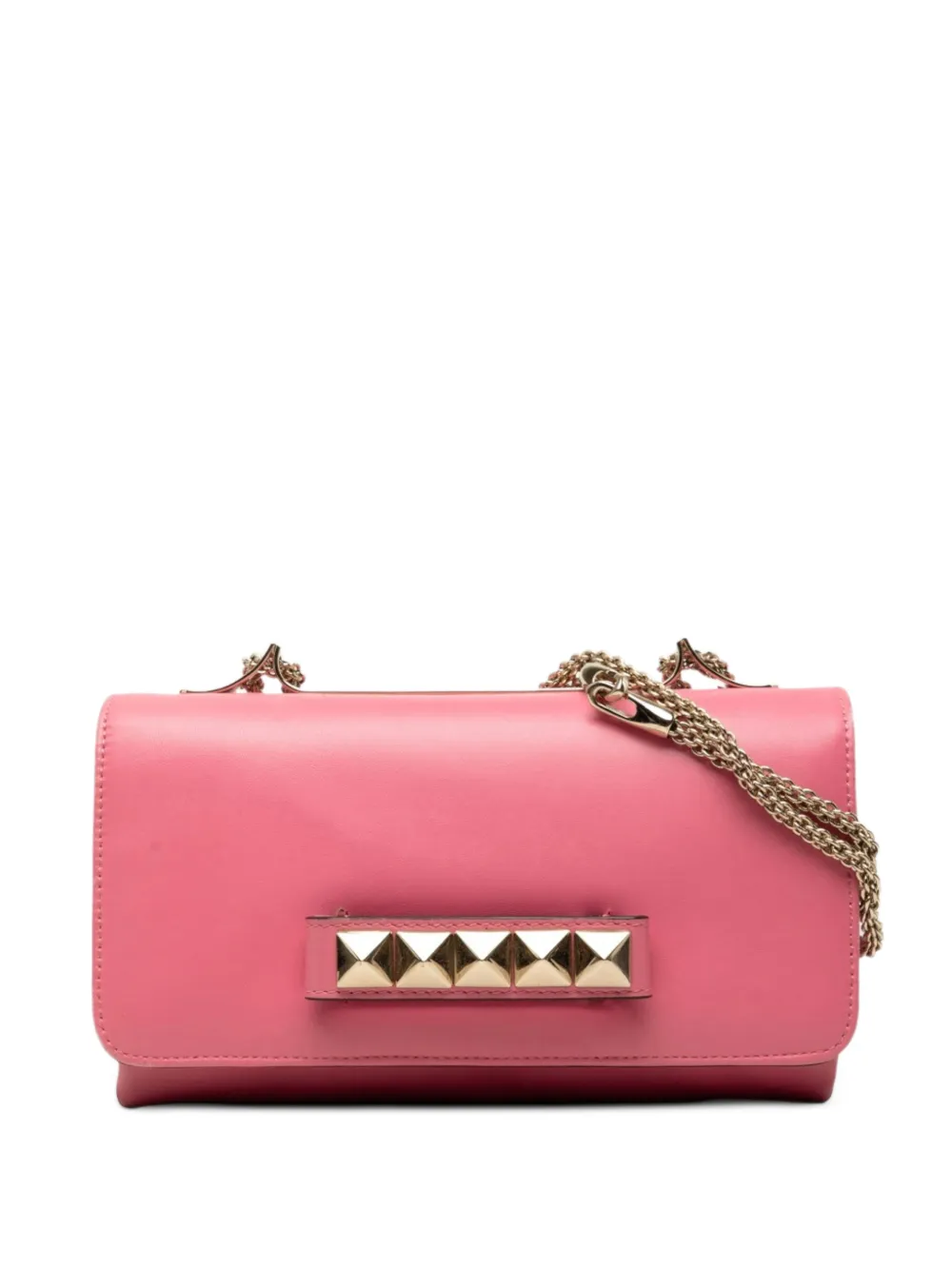 Valentino Garavani Pre-Owned 2000-2017 Leather Rockstud Va Va Voom Clutch on Chain crossbody bag - Rosa