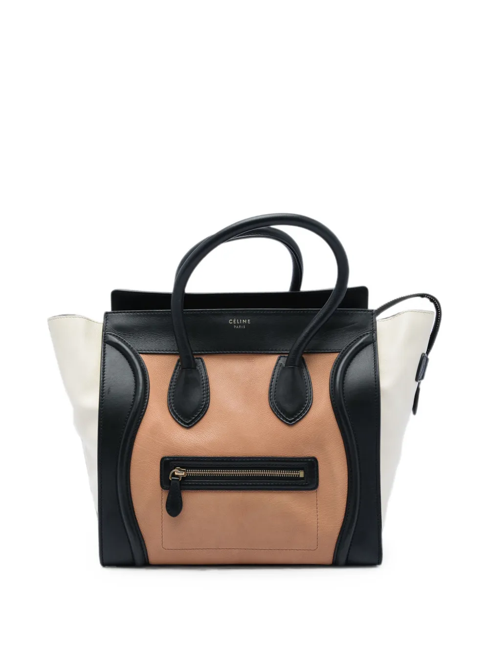 Celine Pre-Owned 2013 Mini Tricolor Leather Luggage tote bag - Marrone