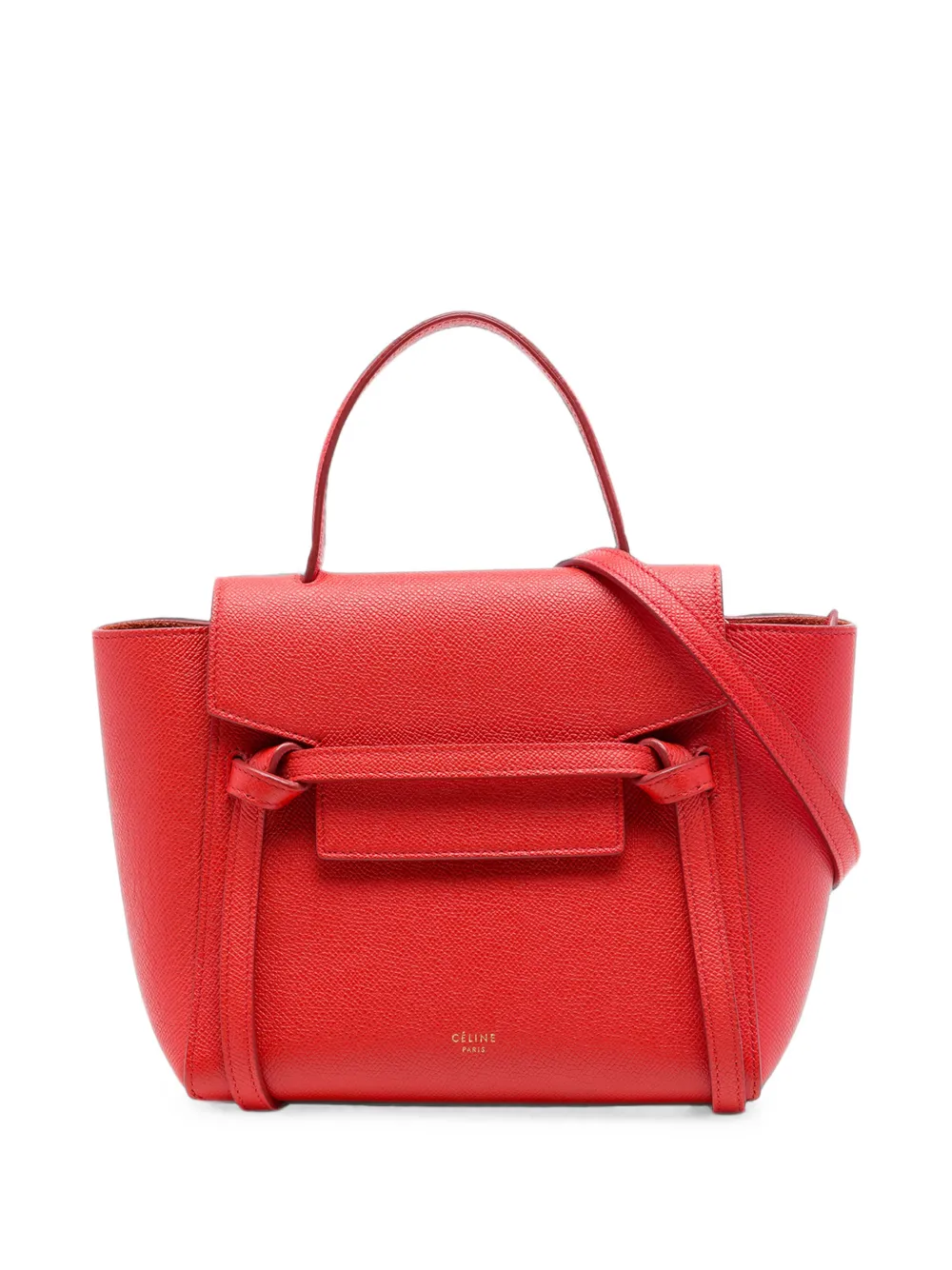 Celine Pre-Owned Borsa a tracolla Nano in pelle di vitello pieno fiore 2018 - Rosso