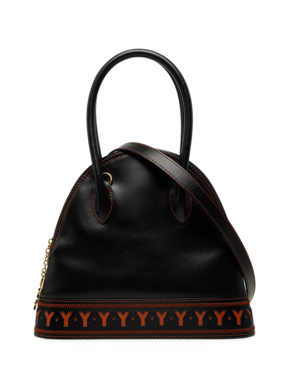 Saint Laurent Pre-Owned 20th Century Leather Y Cutout satchel - Schwarz