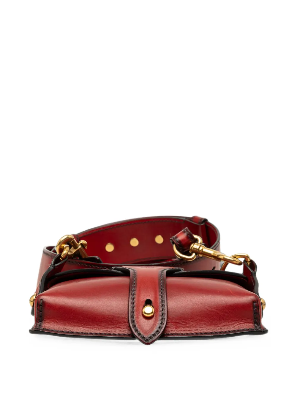 Christian Dior Pre-Owned 2017 Mini Leather D Bee Saddle Bag crossbody bag - Rot