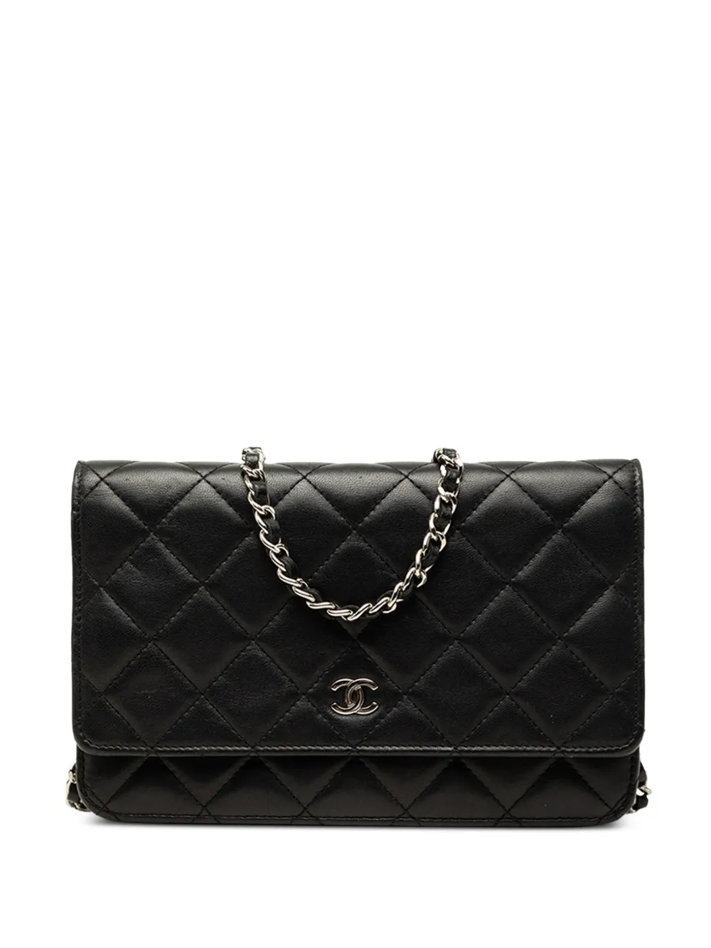 CHANEL Pre-Owned 2014-2015 CC Quilted Lambskin Wallet On Chain crossbody bag - Nero