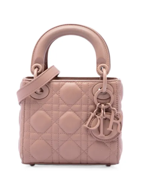 Christian Dior Pre-Owned 2019 Micro Ultra Matte Calfskin Cannage Lady Dior satchel