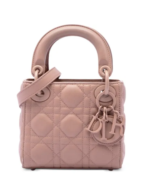 Christian Dior Pre-Owned 2019 Micro Ultra Matte Calfskin Cannage Lady Dior satchel