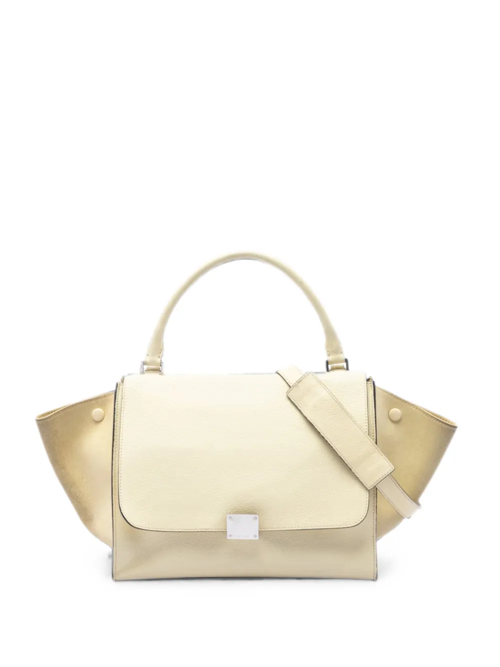 Celine Pre-Owned 2013 Medium Bicolor Calfskin and Suede Trapeze satchel - Marrone