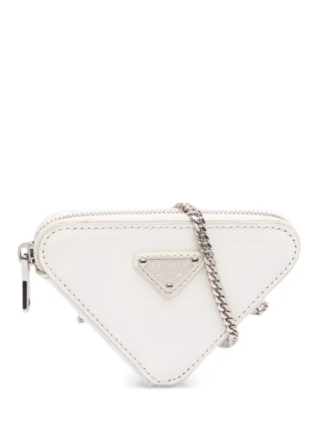 Prada Pre-Owned 2013-2026 Mini Brushed Leather Triangle Chain Pouch crossbody bag