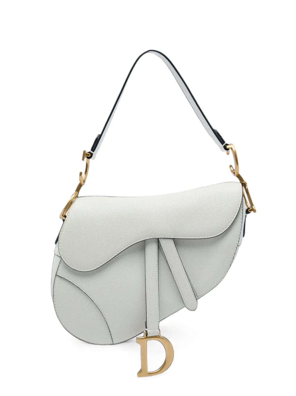 Christian Dior Pre-Owned 2021 Grained Calfskin Saddle Bag shoulder bag - Bianco