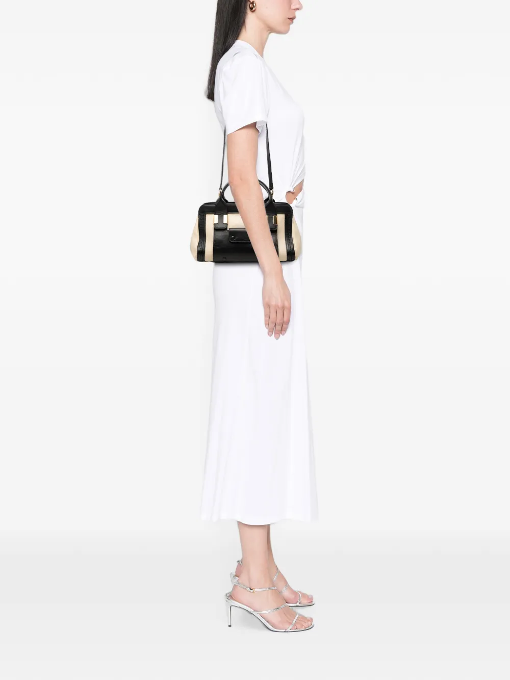 Chloé Pre-Owned 2015 Small Bicolor Leather Alice satchel - Nero