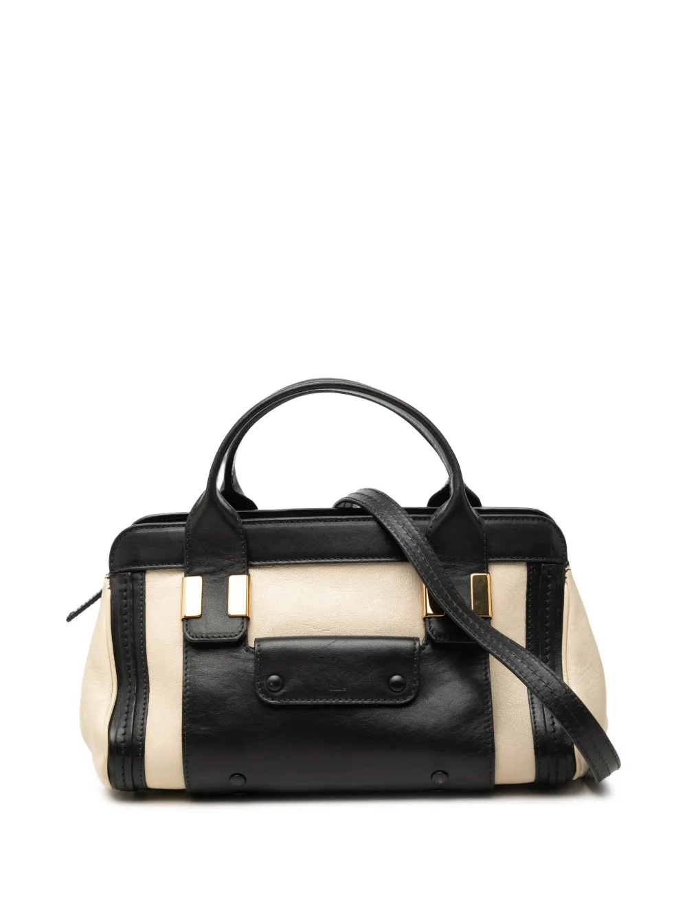 Chloé Pre-Owned 2015 Small Bicolor Leather Alice satchel - Nero