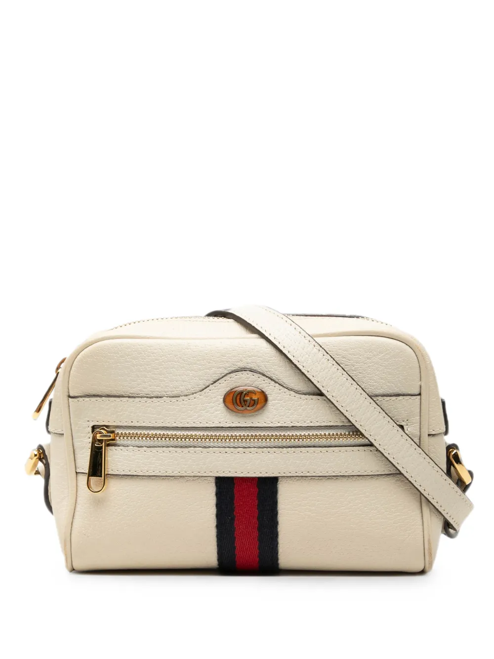 Gucci Pre-Owned 2016-2026 Mini Calfskin Web Ophidia crossbody bag - Nude