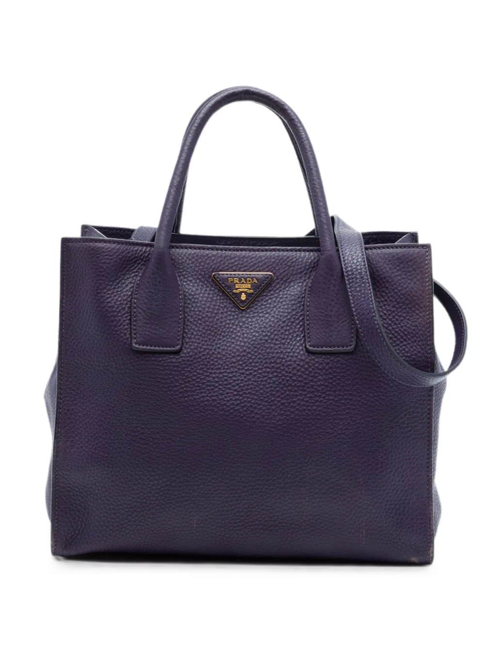 Prada Pre-Owned 2000-2013 Vitello Daino Open Convertible Tote satchel - Viola