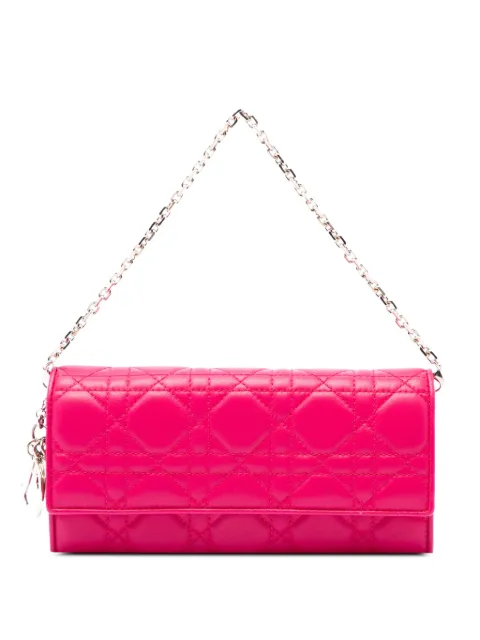 Christian Dior Pre-Owned 2013 Lambskin Cannage Lady Dior Wallet On Chain handbag