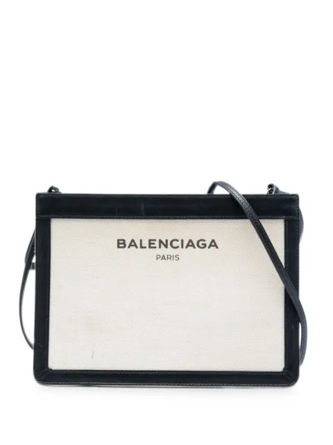 Balenciaga Pre-Owned 2017 Canvas Navy Pochette crossbody bag