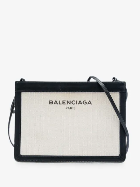 Balenciaga Pre-Owned 2017 Canvas Navy Pochette crossbody bag