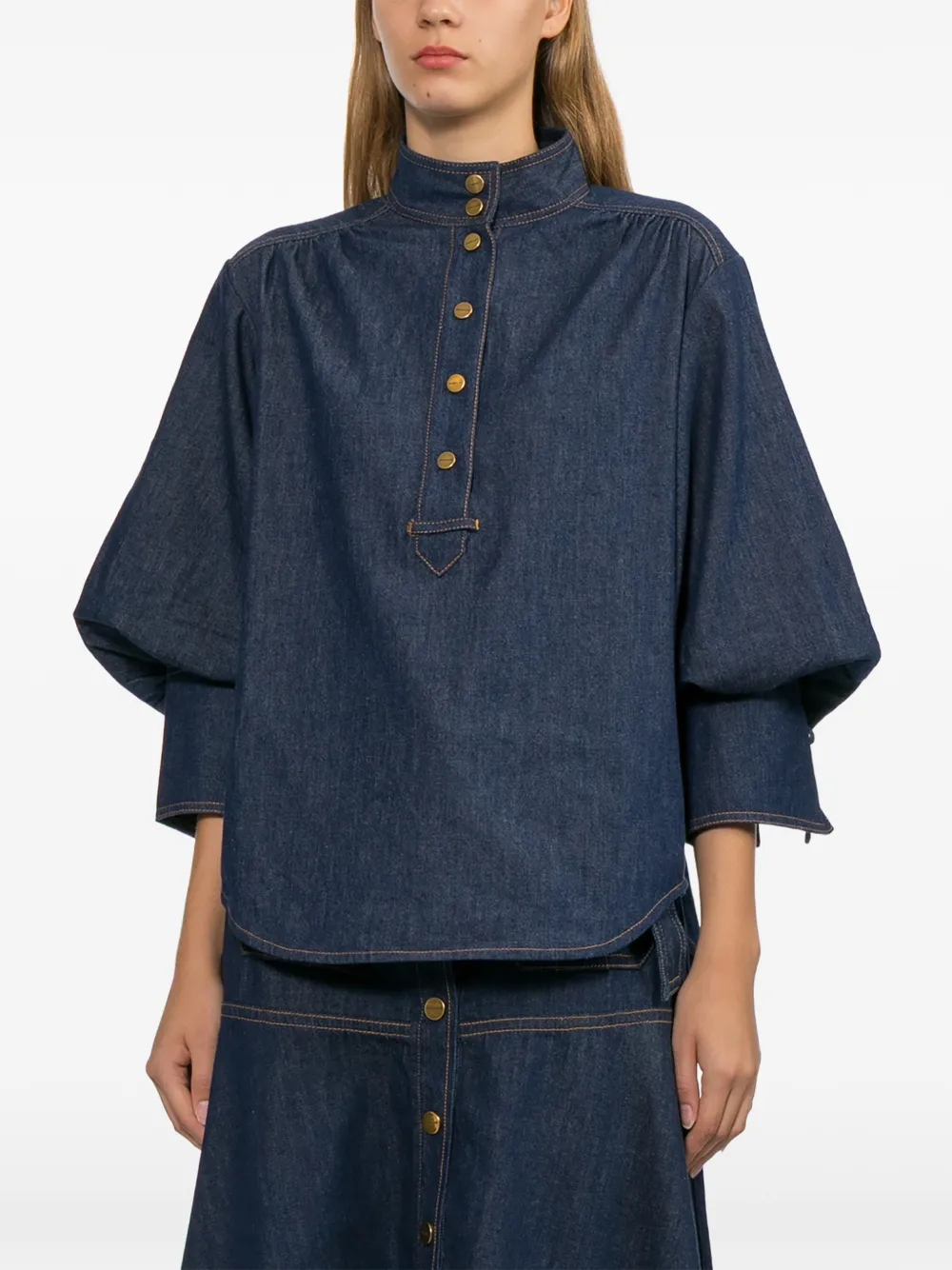 ZIMMERMANN Billow denim blouse Blauw