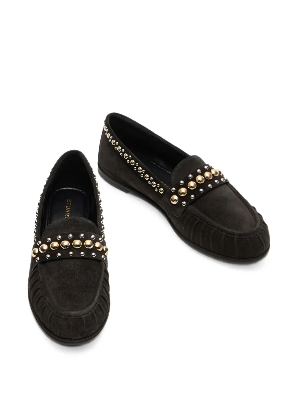 Stuart Weitzman Perry loafers verfraaid met studs Grijs