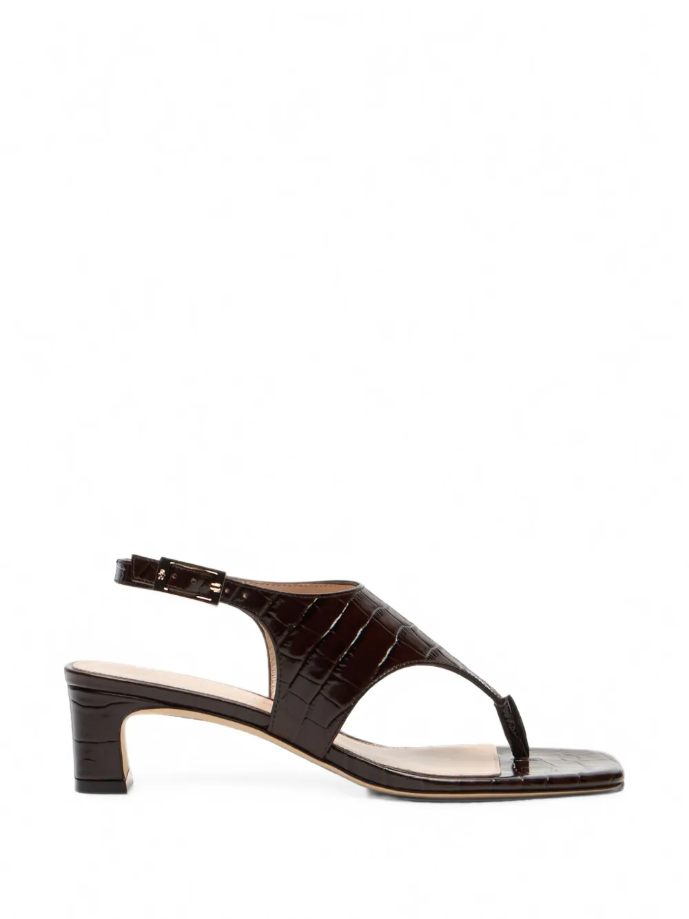 Stuart Weitzman Baby Babette crocodile-effect sandals Bruin