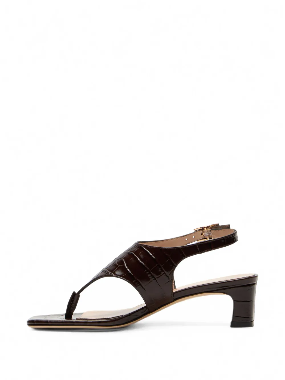 Stuart Weitzman Baby Babette crocodile-effect sandals Bruin