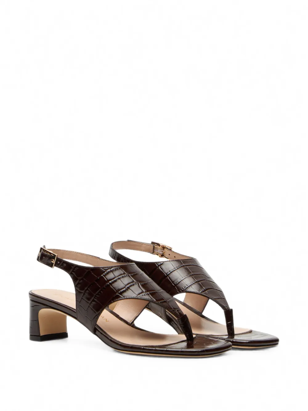 Stuart Weitzman Baby Babette crocodile-effect sandals Bruin