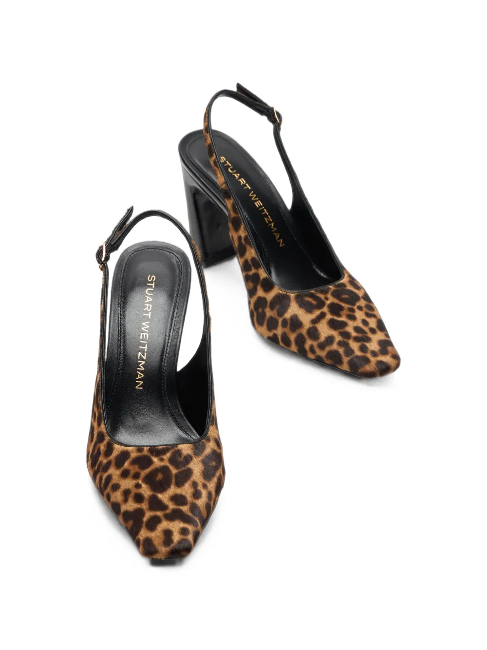 Stuart Weitzman Stassi leopard-print slingback pumps Bruin