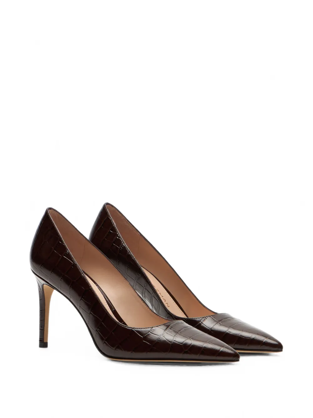 Stuart Weitzman Stuart Power crocodile-effect pumps Bruin