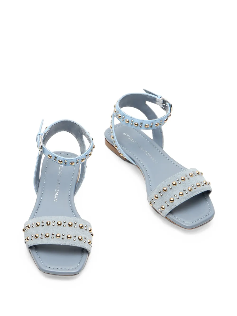 Stuart Weitzman Perry stud-embellished sandals Blauw