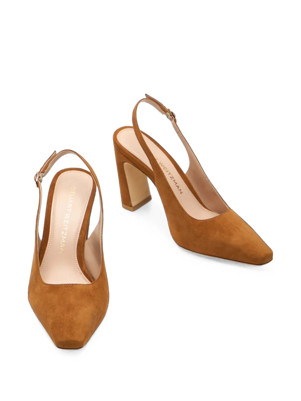 Stuart Weitzman Stassi slingback suede pumps Bruin