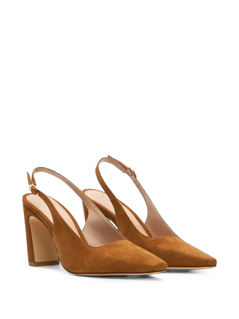 Stuart Weitzman Stassi slingback suede pumps Bruin