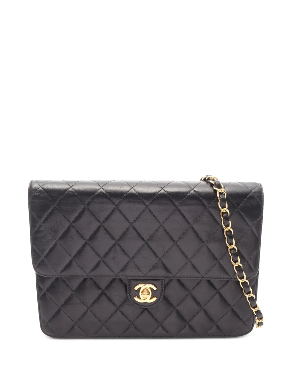 CHANEL Pre-Owned 2002-2003 Medium CC Quilted Lambskin Single Flap shoulder bag - Nero