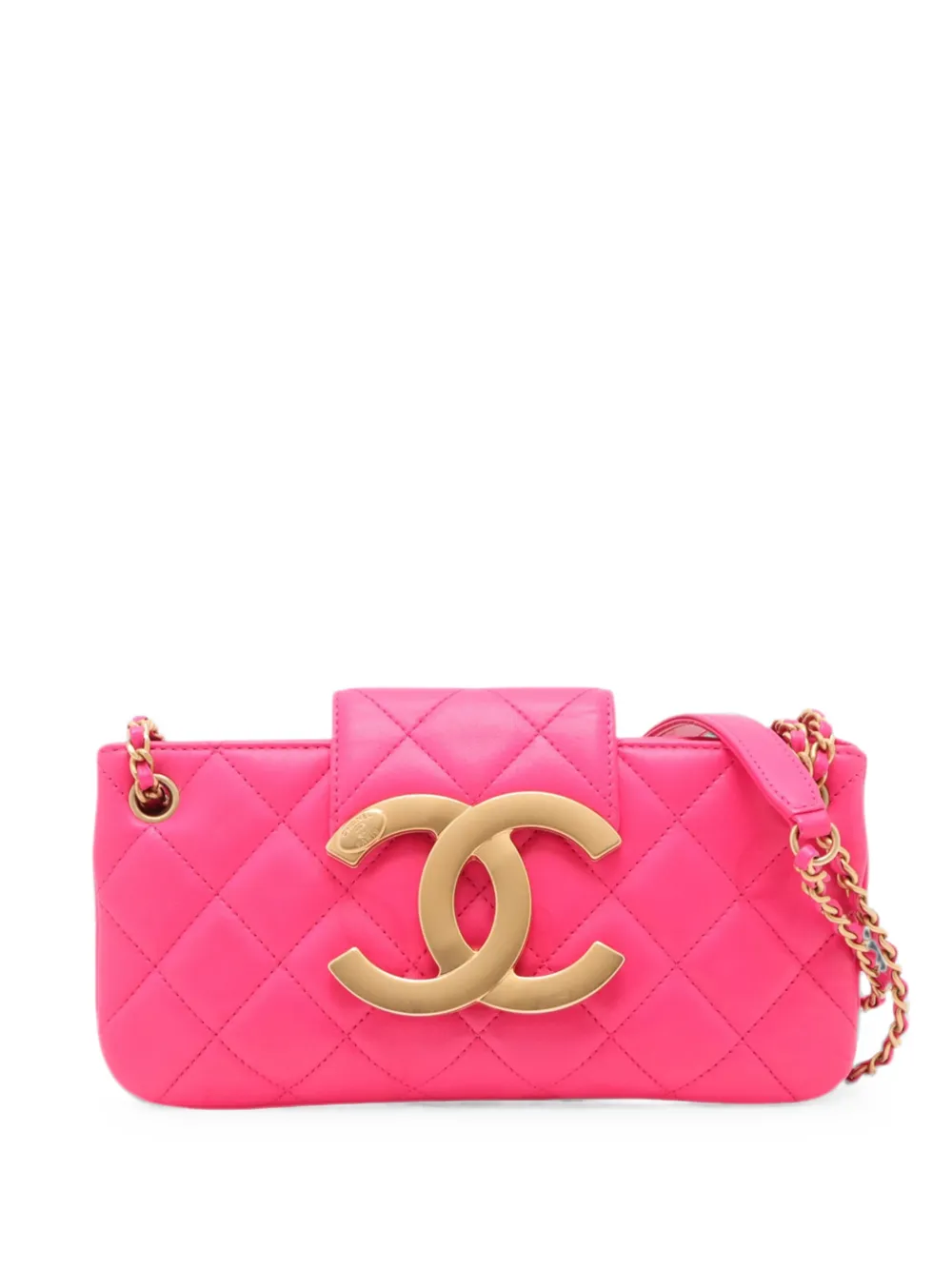 CHANEL Pre-Owned 2021-2026 Quilted Lambskin CC Baguette shoulder bag - Rosa