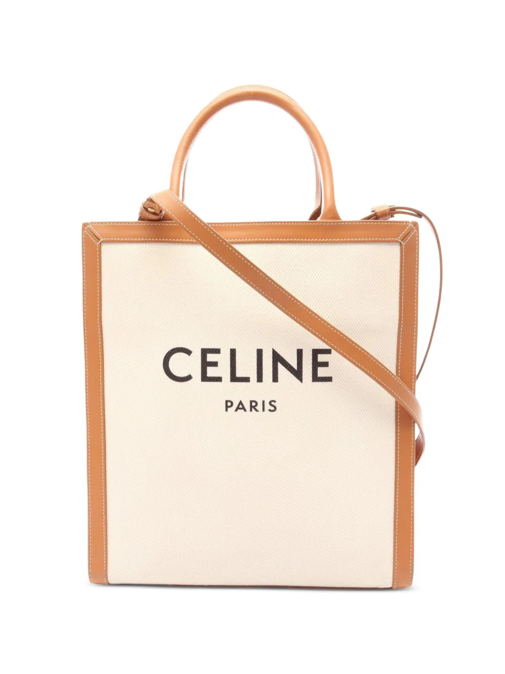 Celine Pre-Owned 2021-2022 Small Canvas Vertical Cabas satchel - Marrone