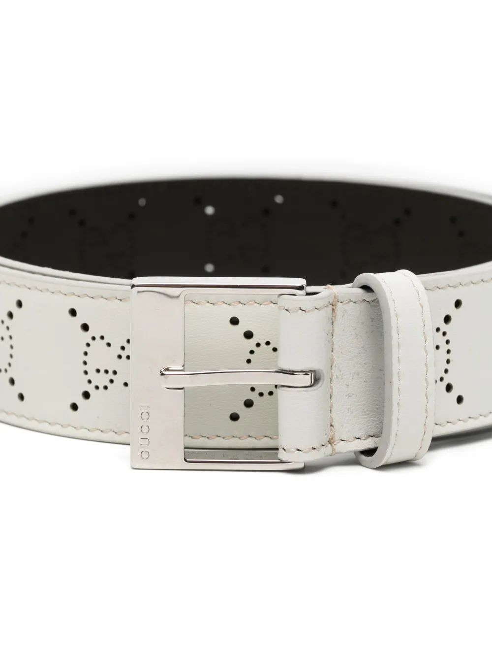 Gucci Riem met vierkante gesp Wit