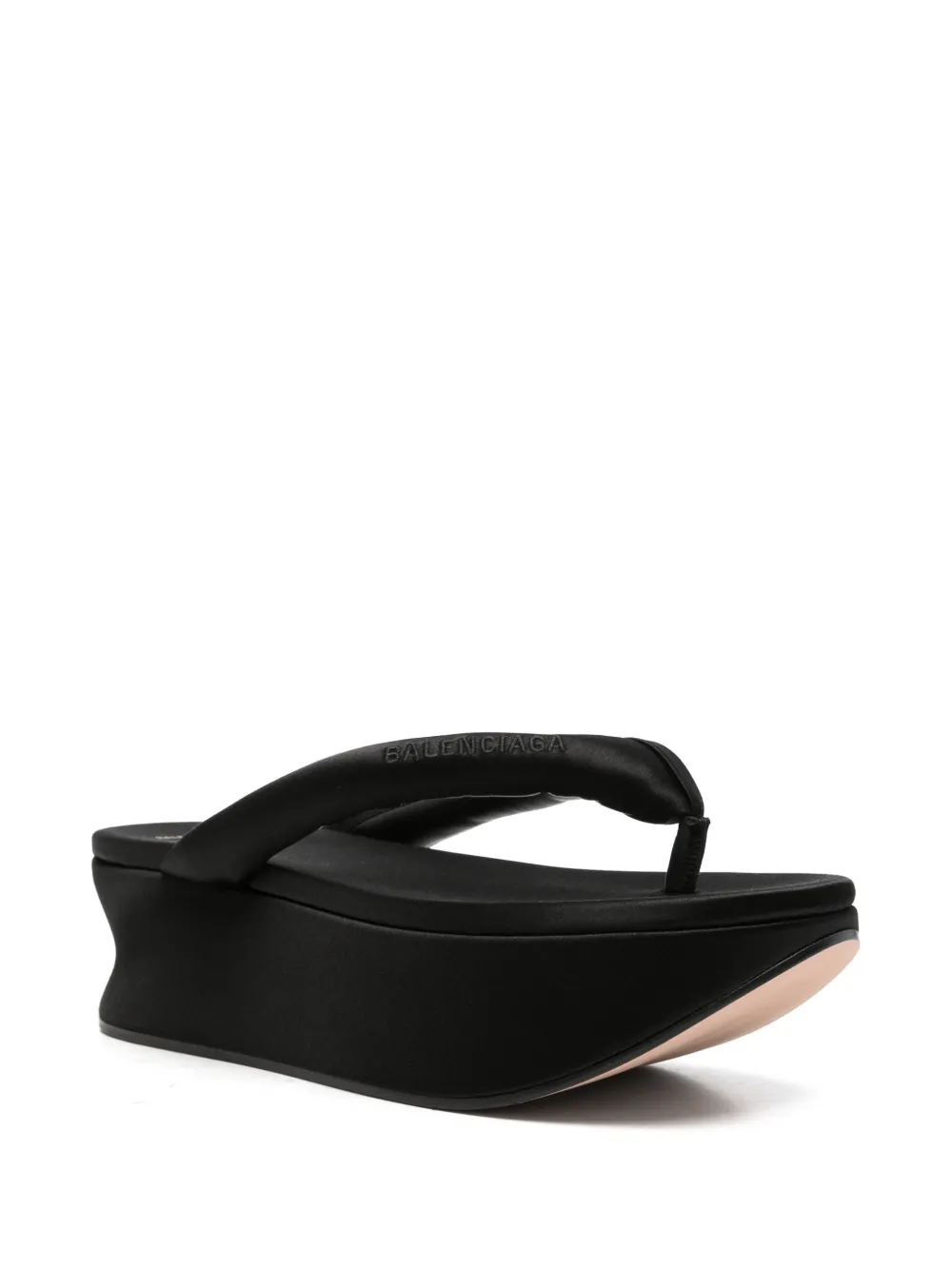 Balenciaga Gaeta gewatteerde sandalen met sleehak Zwart