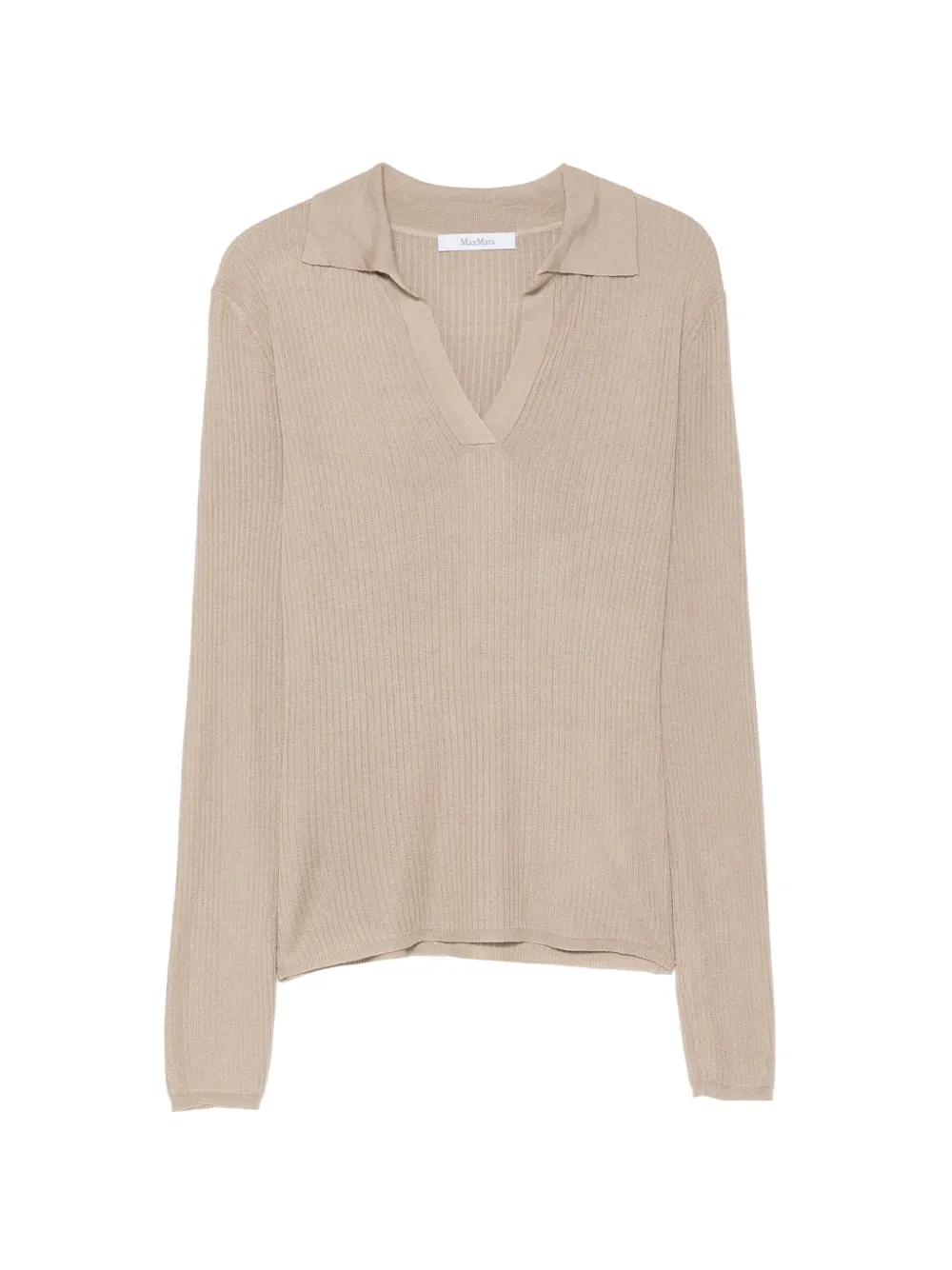 Max Mara ribbed-knit polo sweater - Toni neutri